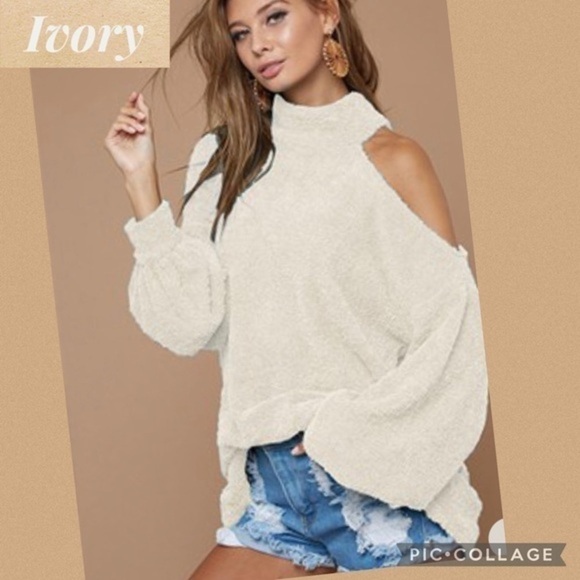 SALE!! Ivory… Ivory 1 Shoulder Sweater - Picture 1 of 4